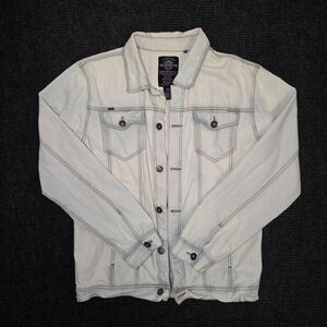 Buffalo David Bitton Cream Denim Jacket 100% Cotton Womens XL